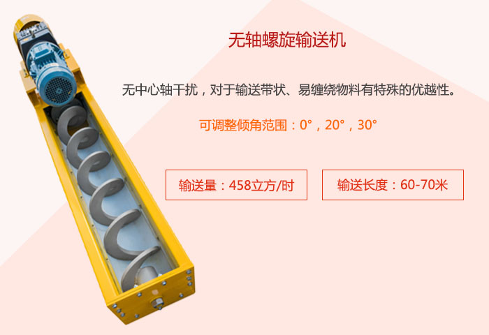 采用無軸設(shè)計，適合輸送粘性強、易堵塞的物料