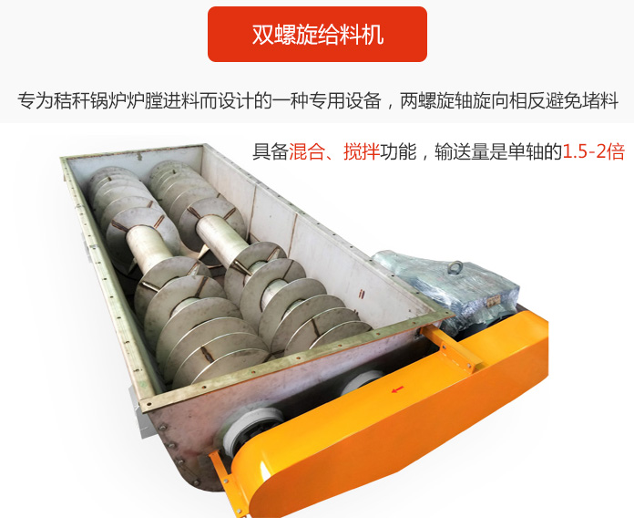 雙螺旋給料機采用雙軸設計，具備混合、攪拌功能。