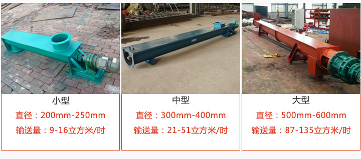 U型螺旋輸送小型，中型，大型產(chǎn)品展示